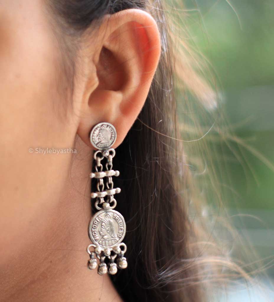 Adya Victorian Coin Sequence Earrings