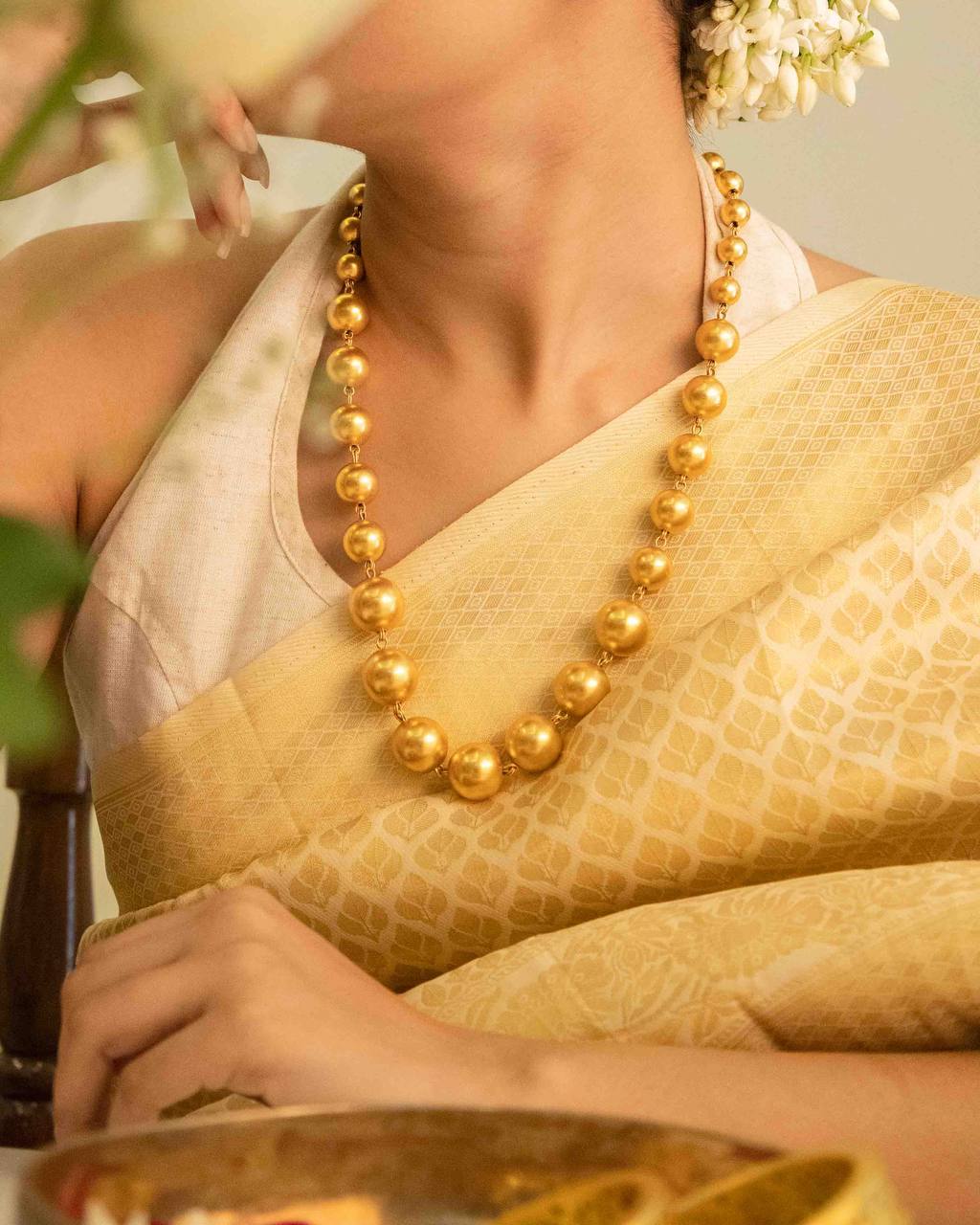 Adya Timeless Gold Plated Ball Necklace