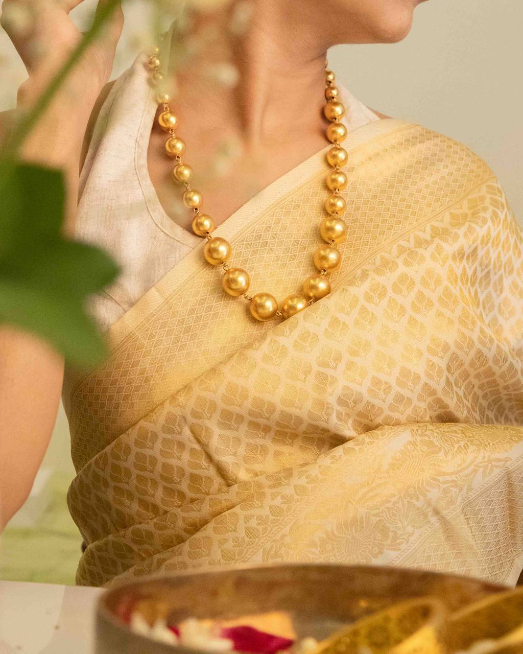 Adya Timeless Gold Plated Ball Necklace