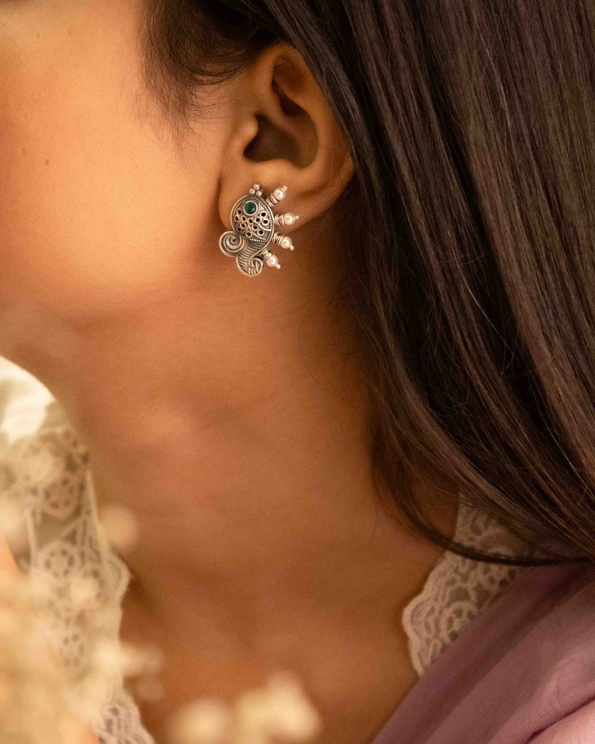 Adya Matsaya Intricate Stud Earring