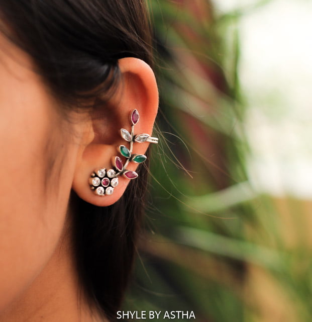 Adya Jadau Flora Ear Cuff