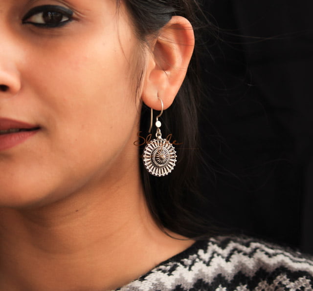 Adya Intricate Drop Earrings model