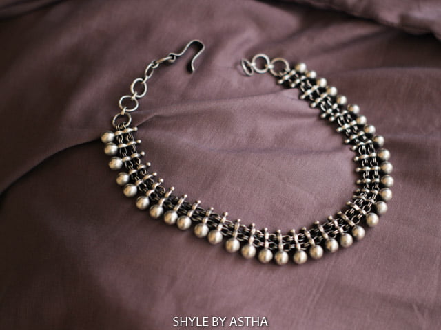 Moh Silver Ball Antique Choker