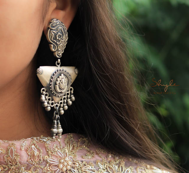 Mizoya Tribal Inspired Detailed Earrings model