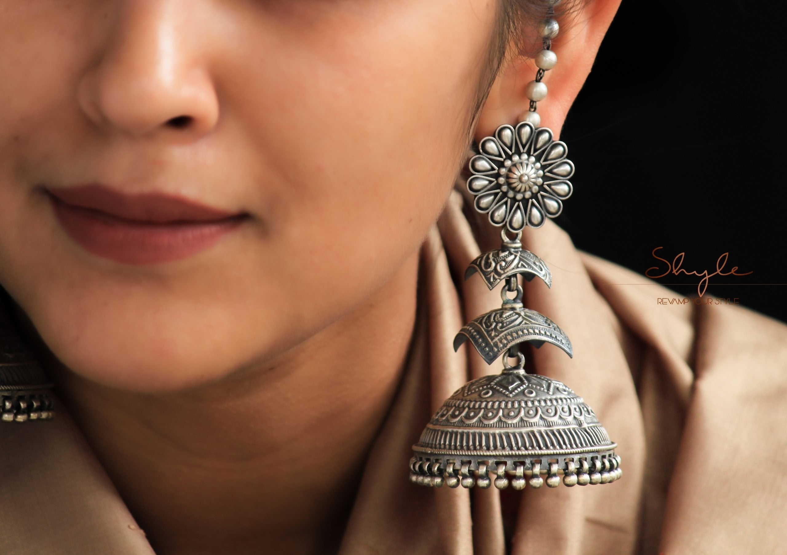 Jhumri Intricate Layered Kaan Chain Jhumka