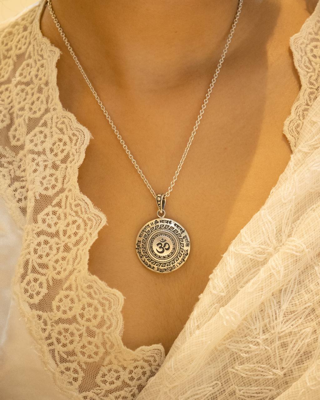 Maha Mrityunjaya Mantra Om Necklace