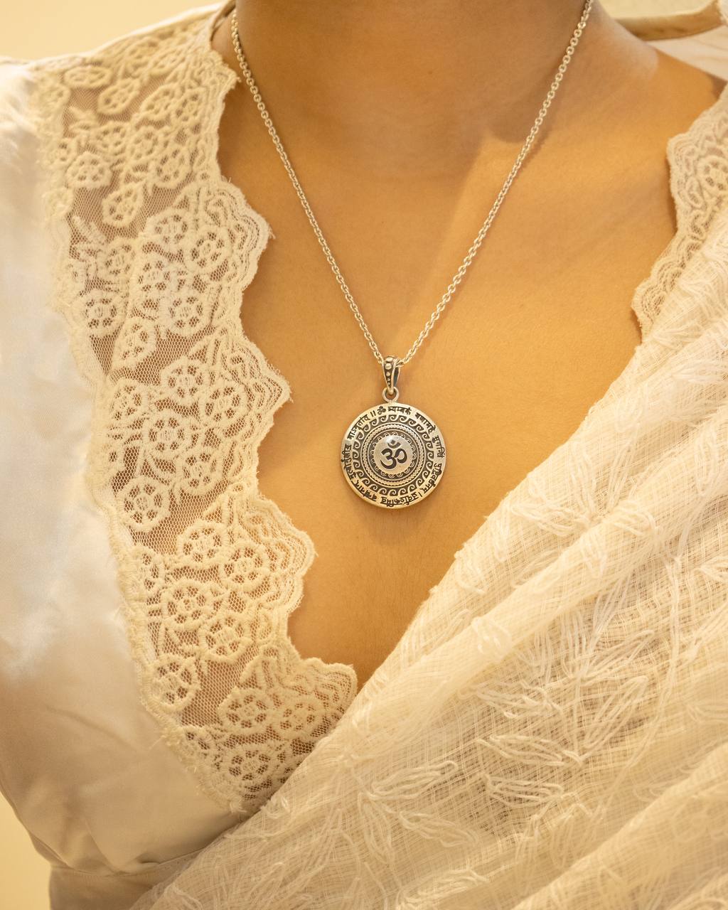 Maha Mrityunjaya Mantra Om Necklace