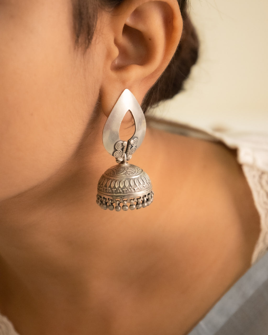 Mizoya Trinetra Motif Intricate Jhumka