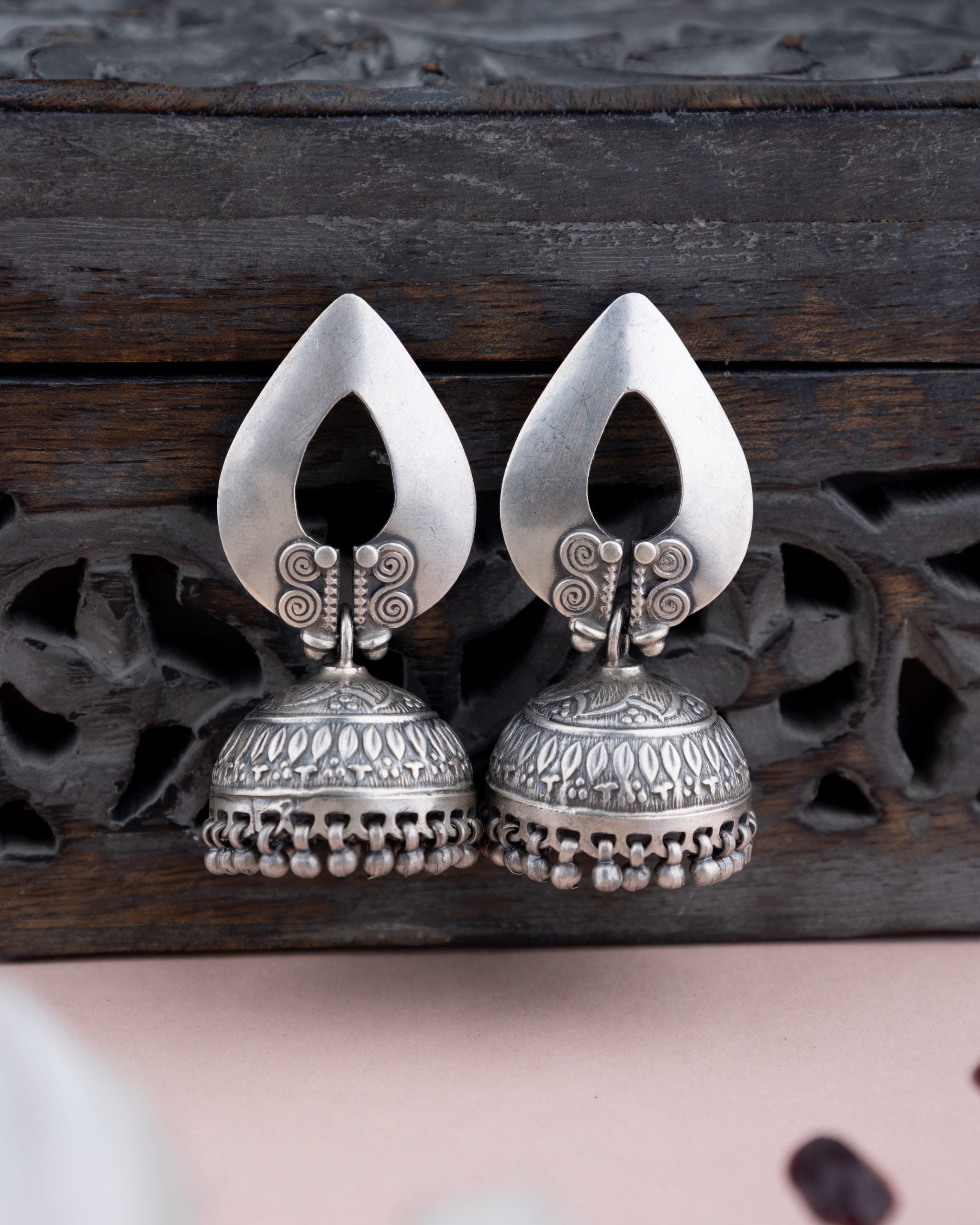 Mizoya Trinetra Motif Intricate Jhumka