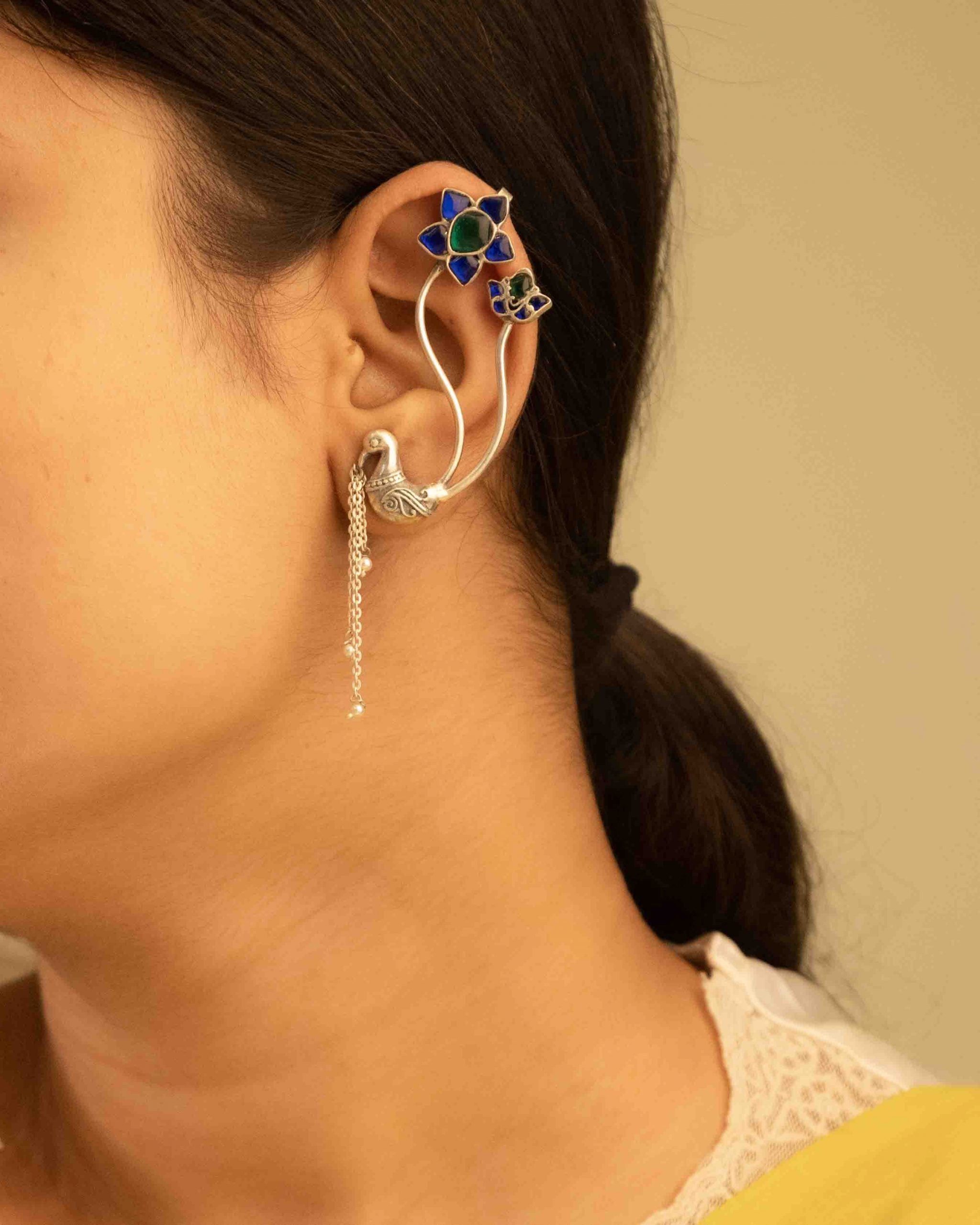 Moh Dancing Peacock Statement Earcuff