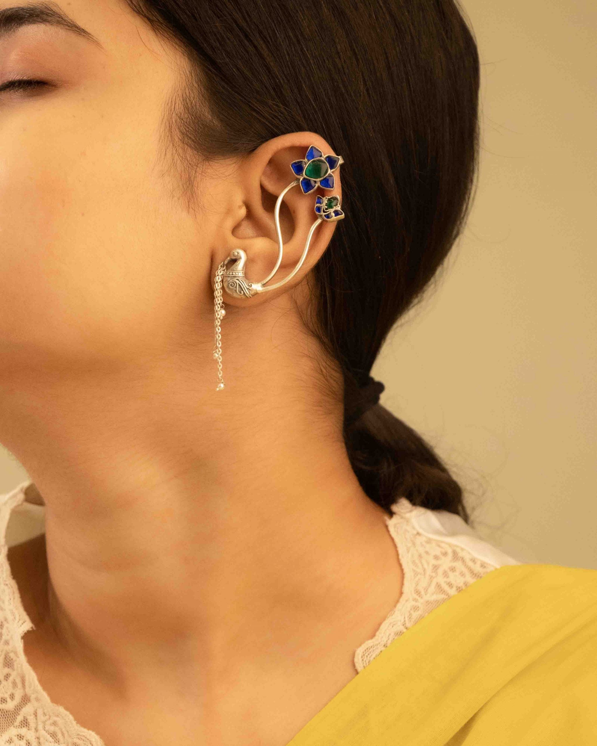 Moh Dancing Peacock Statement Earcuff