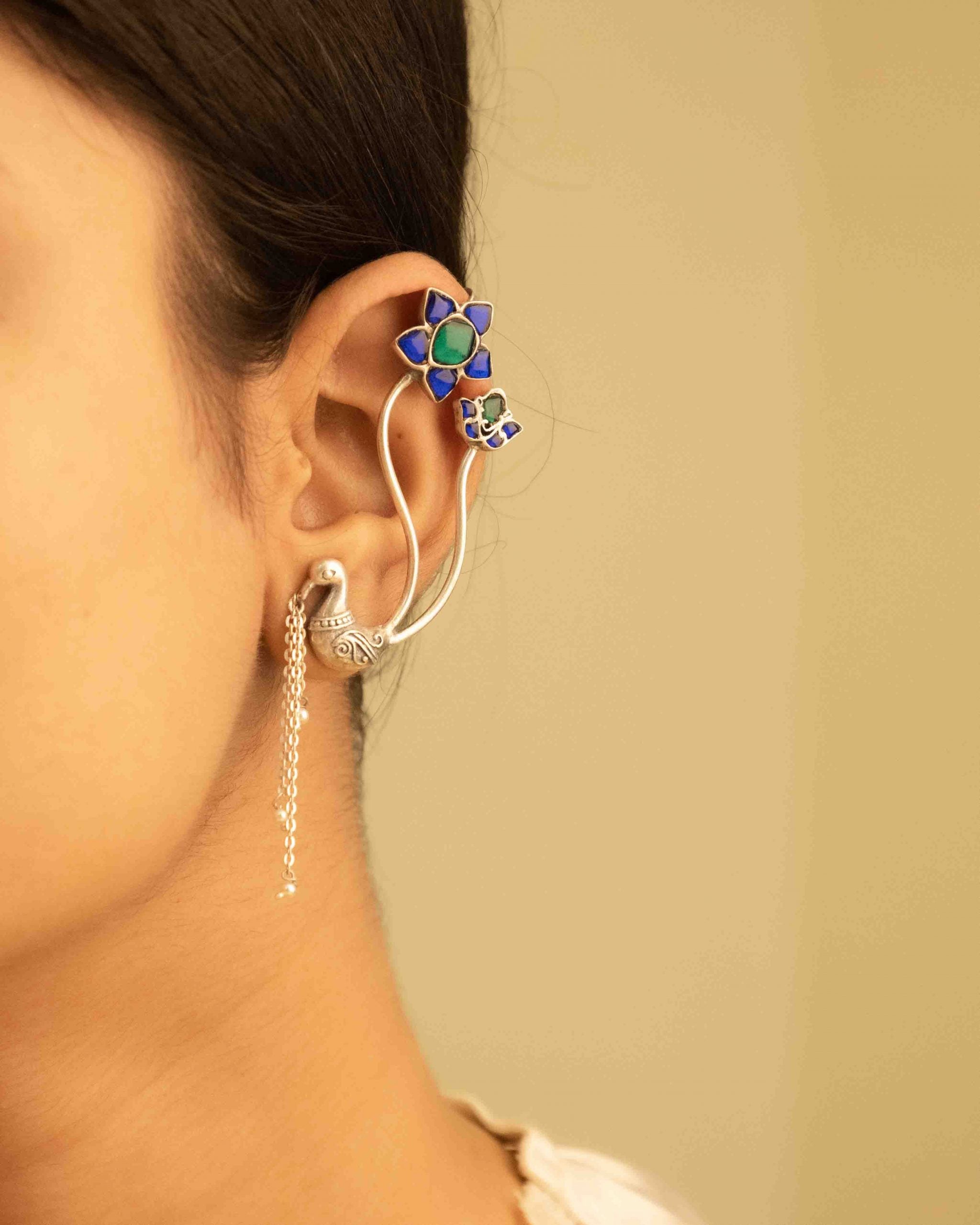 Moh Dancing Peacock Statement Earcuff