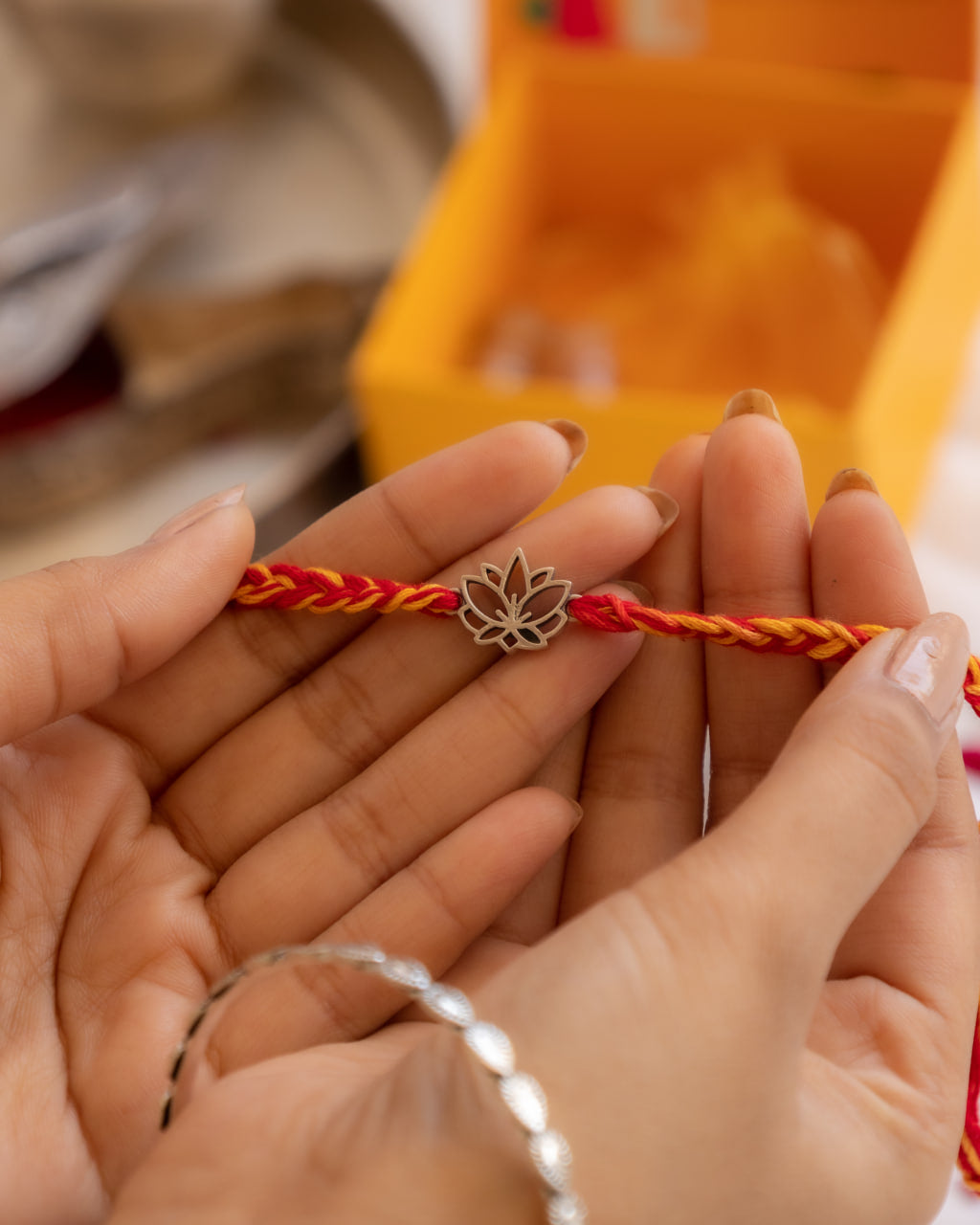 Moh Intricate Lotus Moli Rakhi