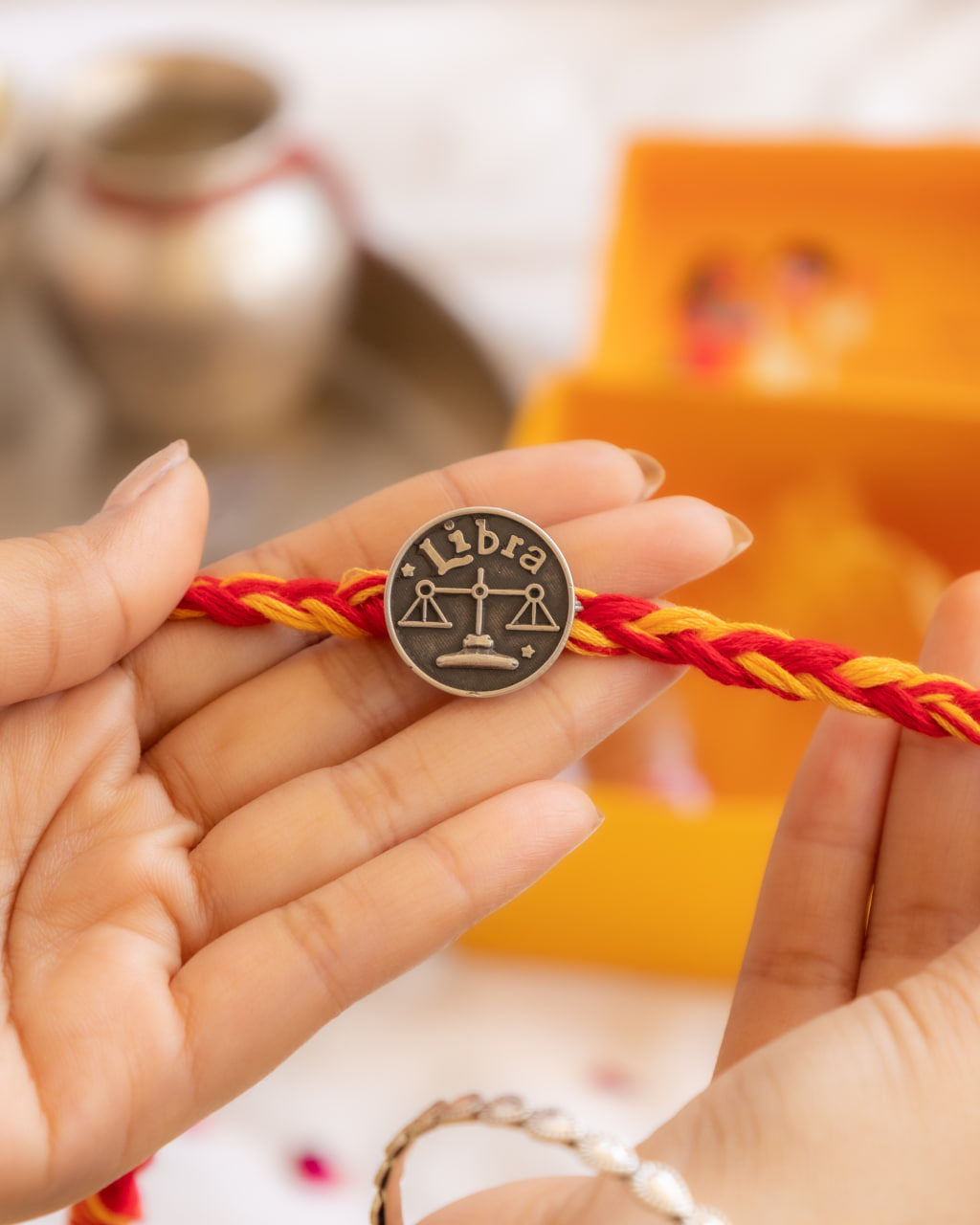 Moh Libra Sun Sign Brooch Cum Rakhi