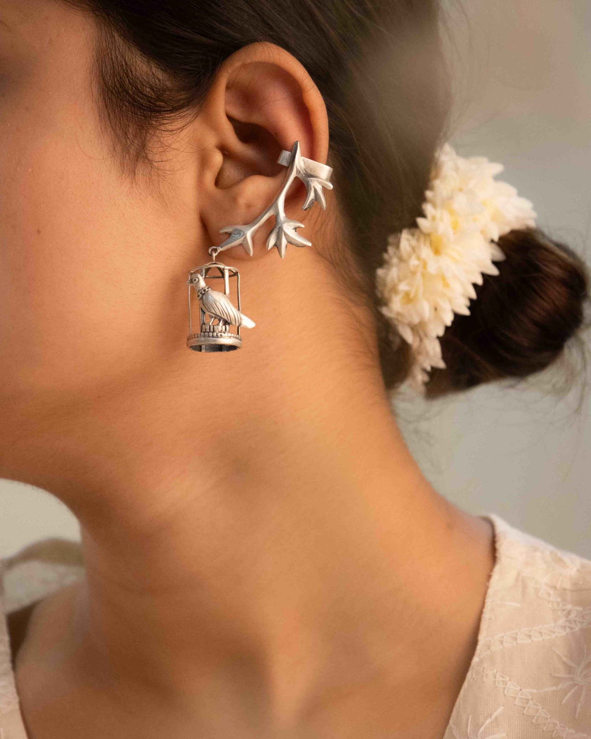 Qurbat Uncaged Bird Earring