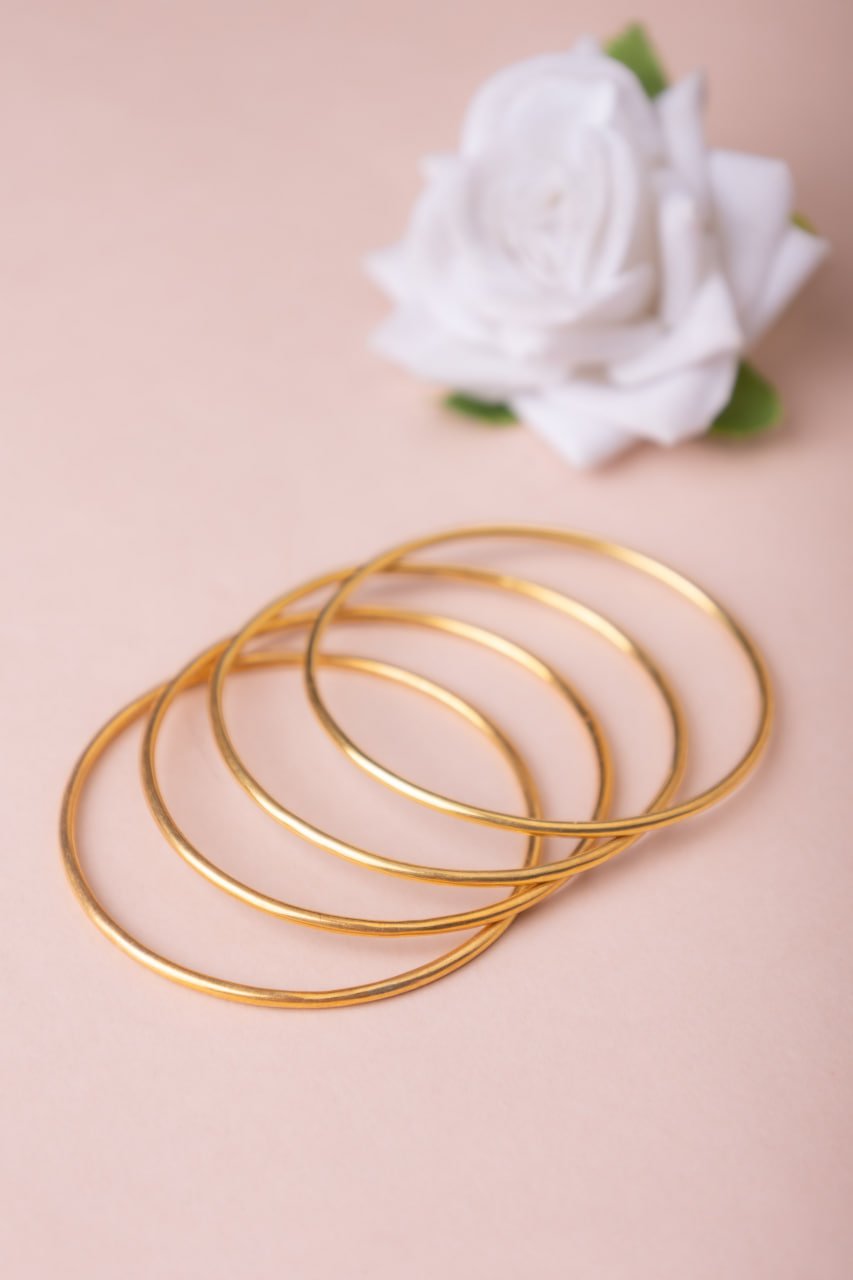 Adya Fine Full Round Gold Tone Bangle