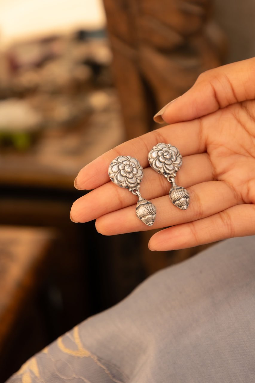 Adya Flower Drop Intricate Earring