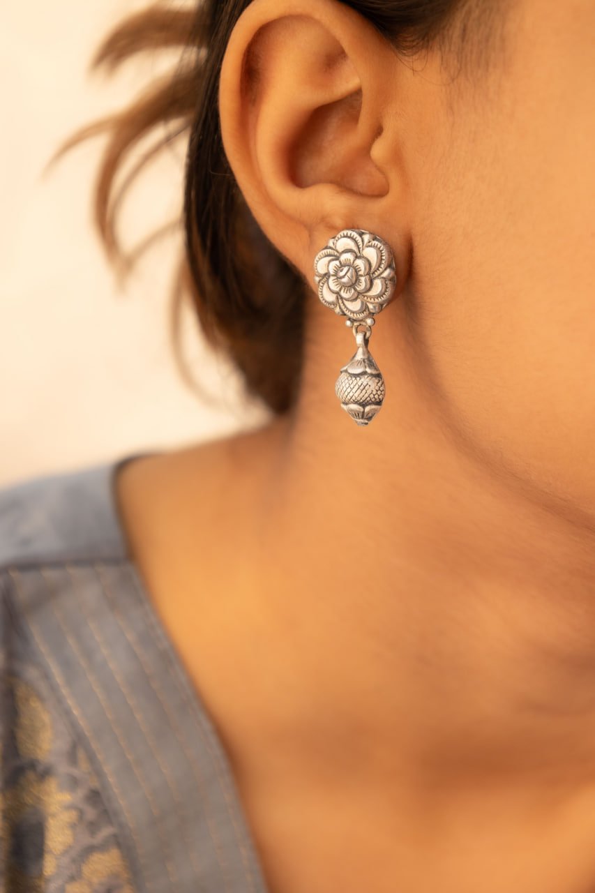 Adya Flower Drop Intricate Earring