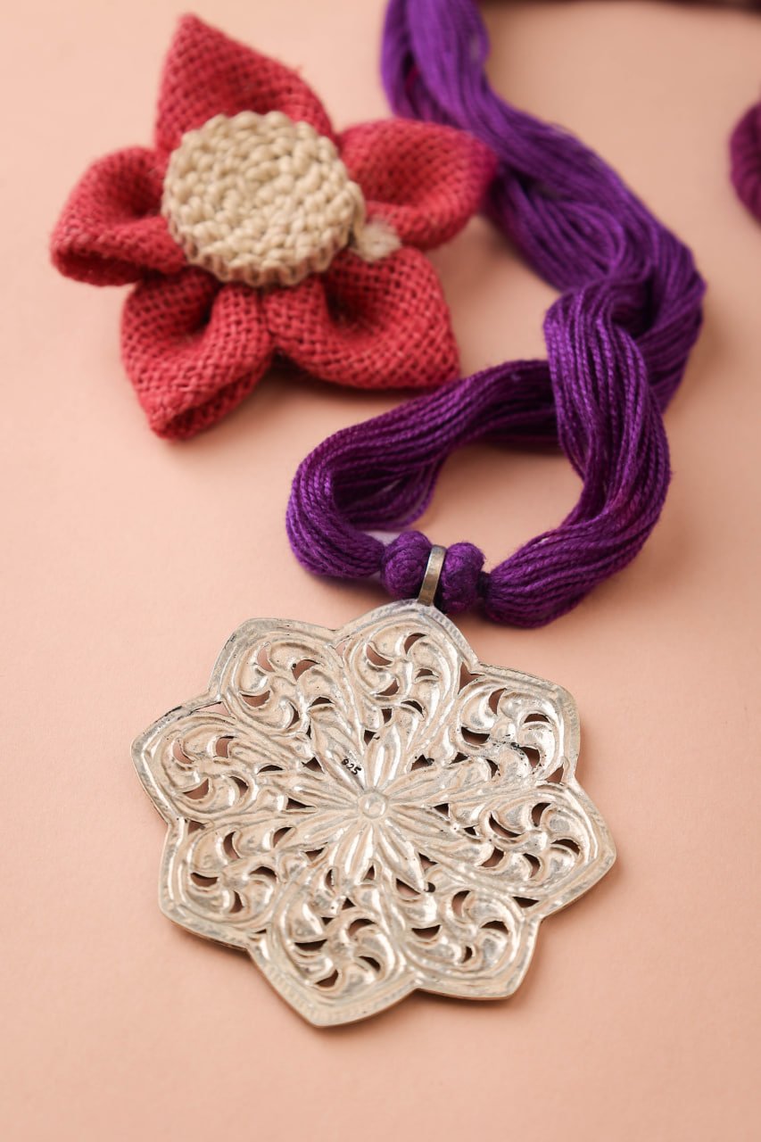 Anvaya Flower Carved Dori Necklace