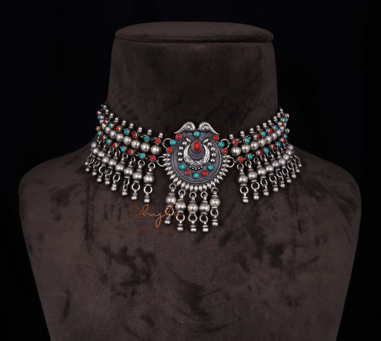 Tattva Jadau Turquoise Coral Ghughri Ball Choker