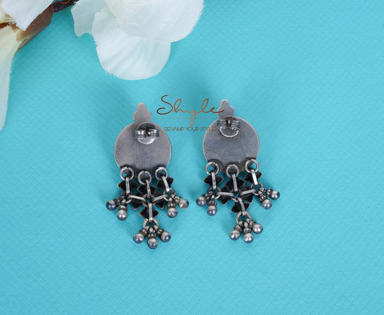 Mizoya Peacock Motif Jali Ghughri Earring