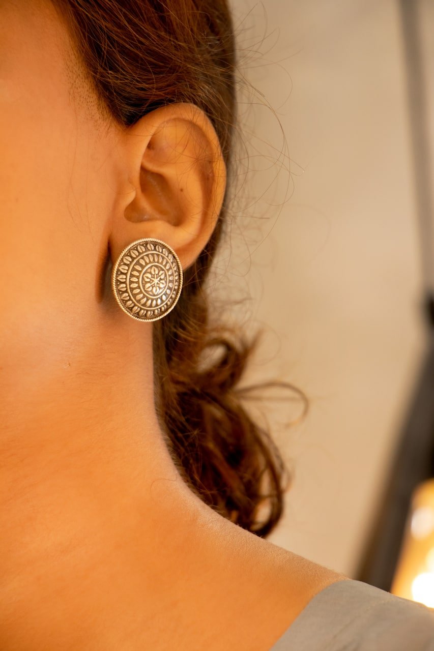 Adya Intricate Sequence Circular Motif Classic Earring