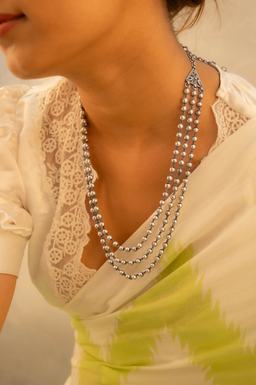 Tattva Three Layered Ball Chain Necklace Shyle